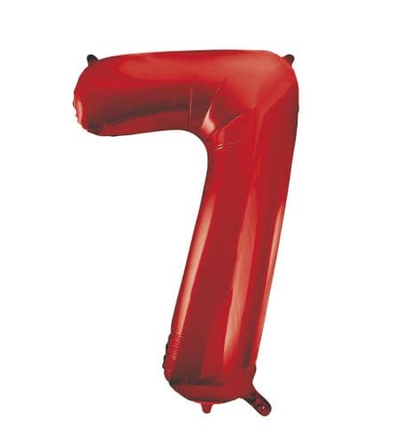 Red Number 7 Foil Balloon 34"