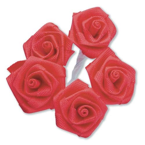 Red Ribbon Roses/Medium - dia. 20mm - packed in 144's