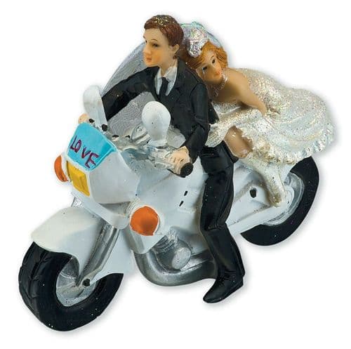 Resin Bride & Groom on Motorbike