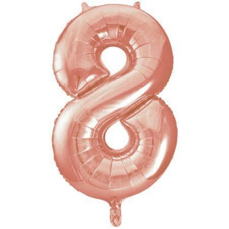 Rose Gold Number 8 Foil Balloon 34"