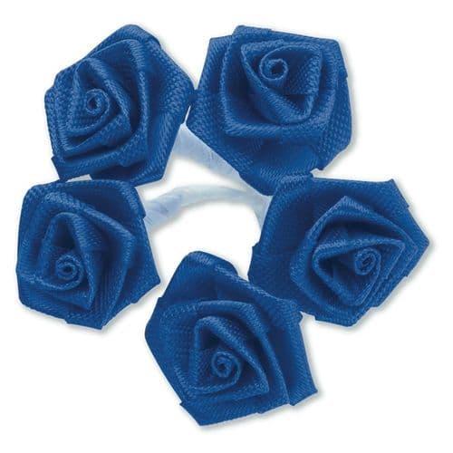 Royal Blue Ribbon Roses/Medium - dia. 20mm - packed in 144's