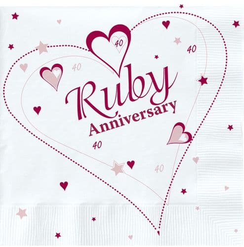Ruby Anniversary Lunch Napkins 2 ply 18's