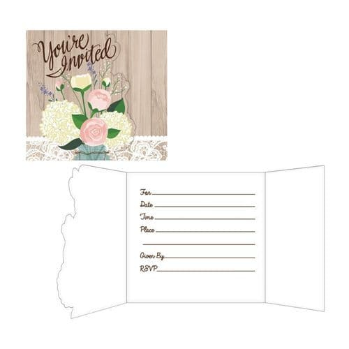 Rustic Wedding Gatefold Invitations with Envelopes 8's