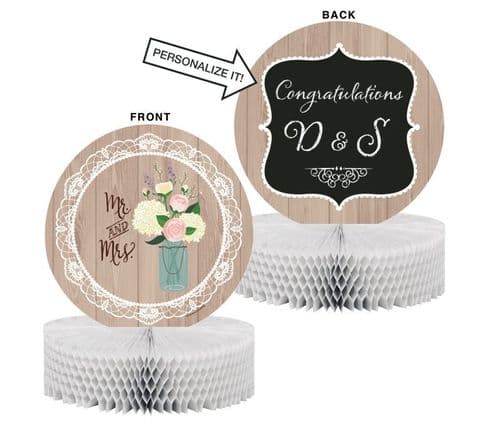 Rustic Wedding Honeycomb Centrepiece Includes 1 Piece of Chalk
