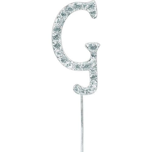 Silver Diamante Letter G on Stem  (sold separately)