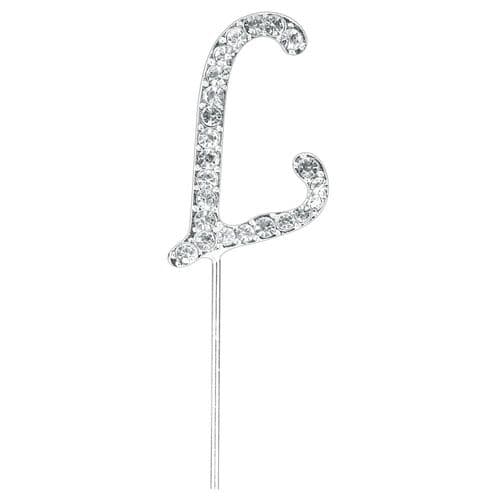 Silver Diamante Letter L on Stem  (sold separately)