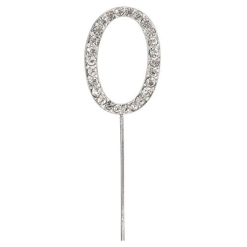 Silver Diamante Letter O on Stem  (sold separately)