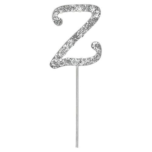 Silver Diamante Letter Z on Stem  (sold separately)