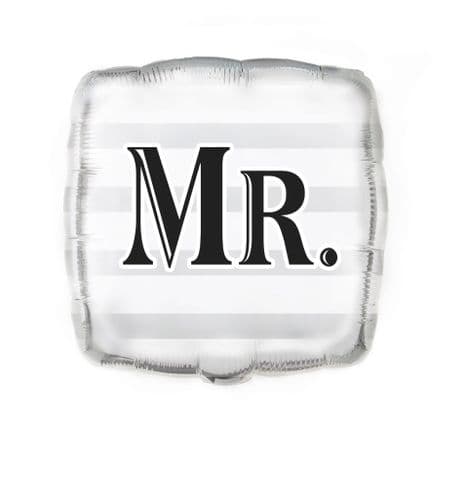 Silver Mr Wed Square Foil Balloon
