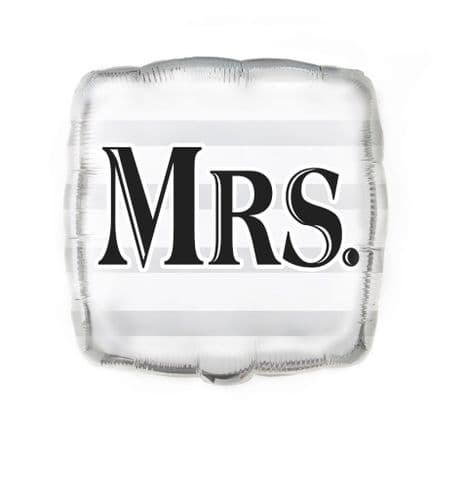 Silver Mrs Wed Sqaure Foil Balloon