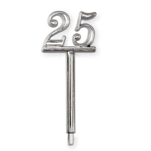Silver Plastic '25' on Stem - pack of 5