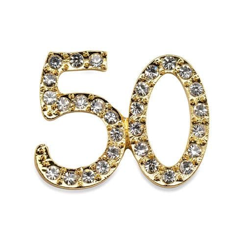Small Gold Diamante Number  50