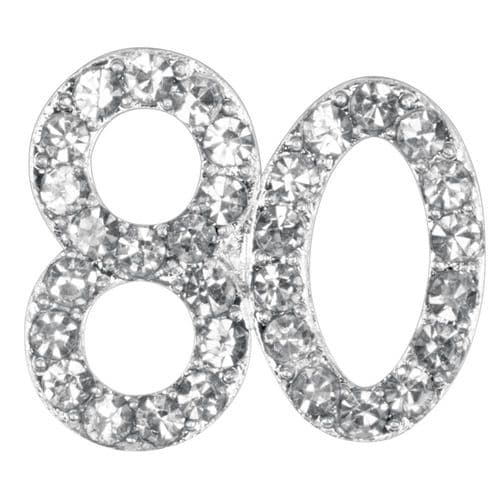 Small Silver Diamante Number  80