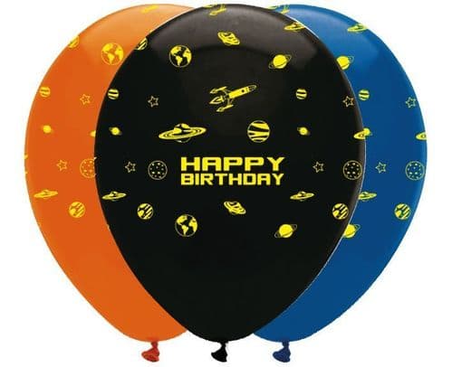 Space Blast 6 x 12" Printed Latex Balloons