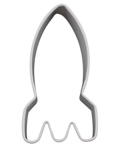 Space Rocket Poly-Resin Coated Cookie Cutter White