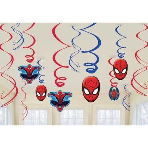 Spider-Man Value Pack Swirl Decorations 12's