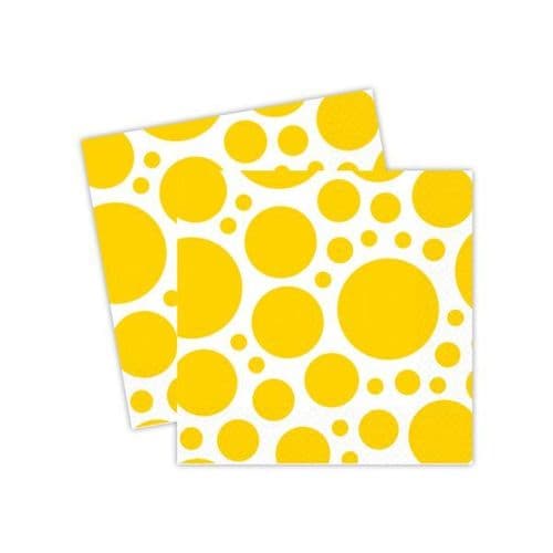 Sunshine Yellow Dots Luncheon Napkins 33cm 20 per pack.