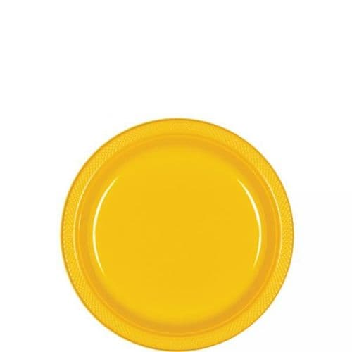 Sunshine Yellow Plastic Plates  - 17.7cm  20 per pack.