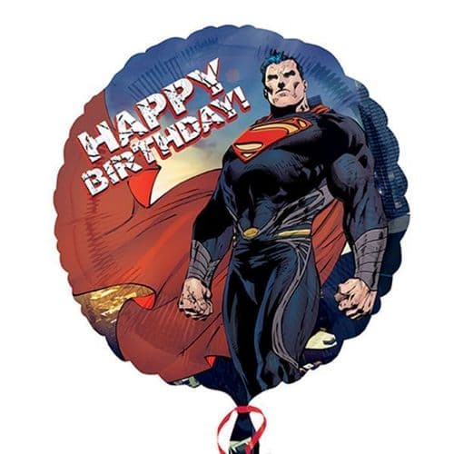 Superman Man of Steel Happy Birthday Standard Foil Balloons