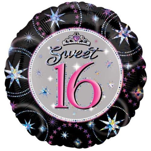 Sweet 16 Sparkle Foil Balloon 18"