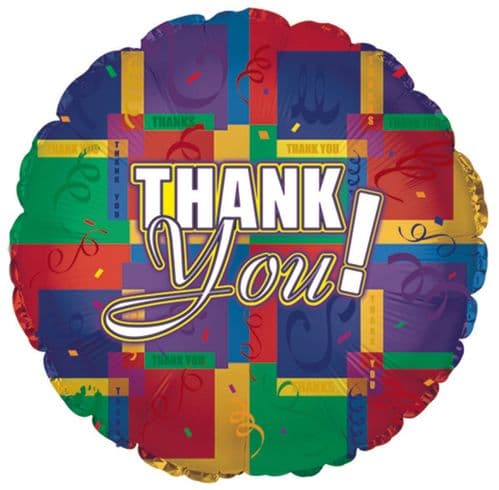 Thank You Colourful Squares Foil Balloon