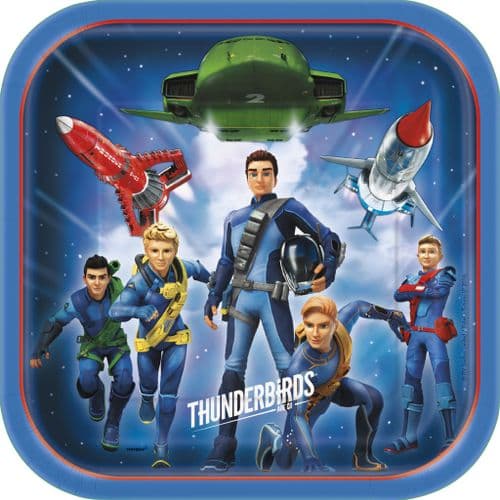 Thunderbirds 9" Square Plates 8's