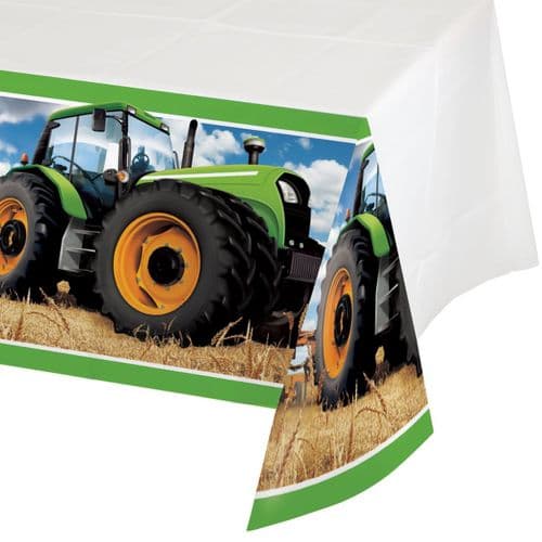 Tractor Time 54" x 102" Plastic Tablecover