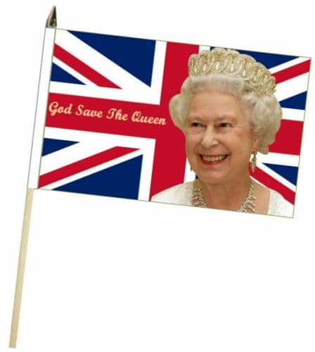 Union Jack "God Save the Queen" 18" x 12" Polyester Hand Flag