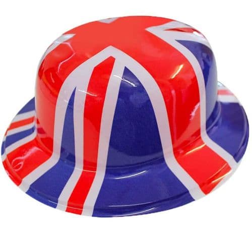 Union Jack Plastic Bowler Hat - SOLD OUT