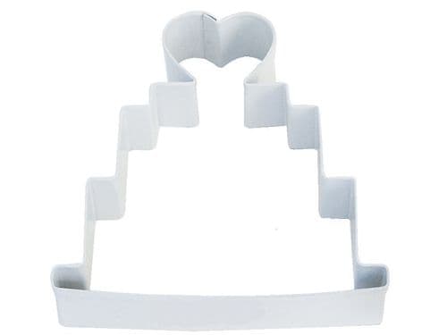 Wedding Cake Poly-Resin Coated Cookie Cutter White