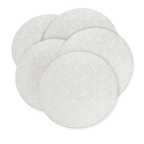 White Round 3mm Card 10" Cake Board - pack of 5