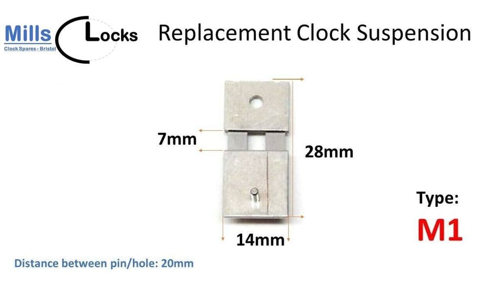 Brass Clock Pendulum Suspension Spring. 27.5mm x 5mm x 14mm Q10 
