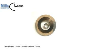 Rosk 15:1- Hole-End Clock Mainspring, (Size:2.3 x .0.25 x 880 x  24mm) (23024)
