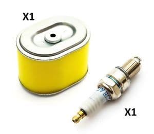 Honda GX140, GX160 and GX200 Air Filter and Spark Plug  Replaces Part Number 17210 ZE1 820
