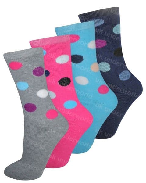 3 Pairs Ladies Spots Design Thermal Socks Warm Winter Extra Thick Hiking Boot