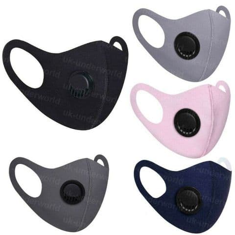 Adults Face Mask Covering Mouth Protection With Breathing Valve Reusable