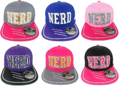 Adults Snapback Hat Nerd Diamond Retro Hip Hop Baseball Flat Peak Cap