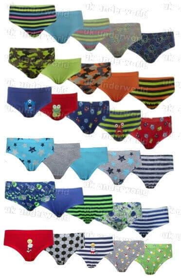 Boys Briefs Underpants Slips Childrens Pattern Design Cotton Underwear 5 Pairs
