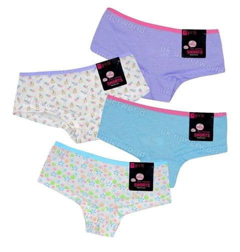 Girls Briefs Underwear 4 Pairs Childrens Boxer Shorts Cotton Pants Knickers