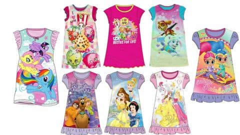 Girls Nightie Nightdress Disney Character Childrens Nightwear Pyjamas Ages 2-10