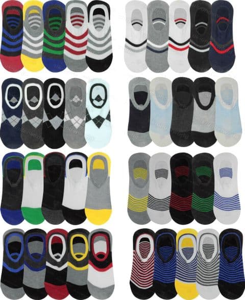 Invisible Trainer Socks 4 Pairs Mens No Show Shoe Liners With Gel Heel Grips