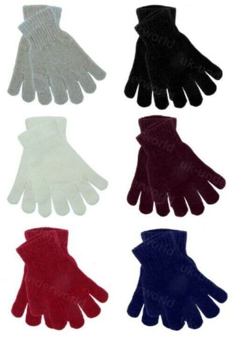 Ladies Chenille Gloves Soft Knitted Stretch Thermal Winter Warm Womens Adults