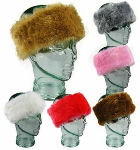 Ladies Girls Headband Large Thick Faux Fur Earwarmers Ear Muffs Winter Warm Hat