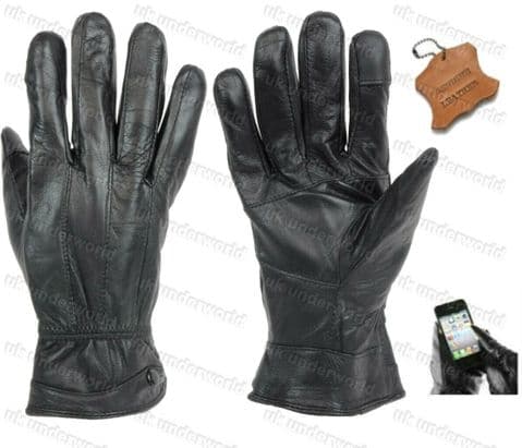Ladies Leather Gloves Black Real Genuine Lined Womens Touchscreen Smart Driving