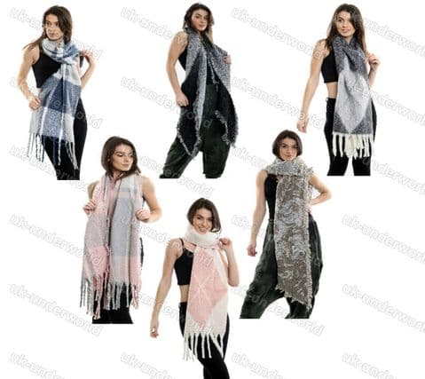 Ladies Oversized Scarve Scarf Large Soft Chunky Womens Blanket Winter Warm