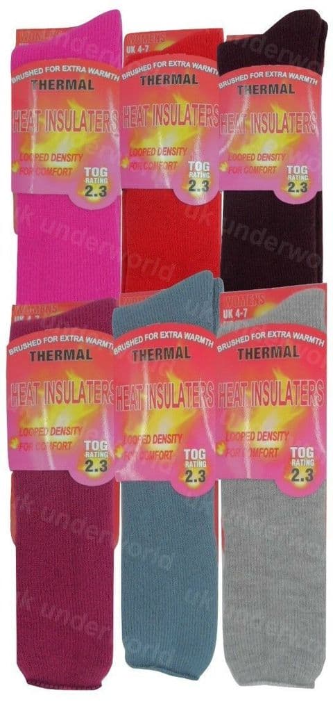 Ladies Thermal Socks 2.3 Tog Long Hose Brushed Ski Wellie Welly Warm Thick Boot