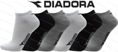 Ladies Trainer Socks 6 Pairs Womens Diadora Ankle Shoe Liners Running Sportswear