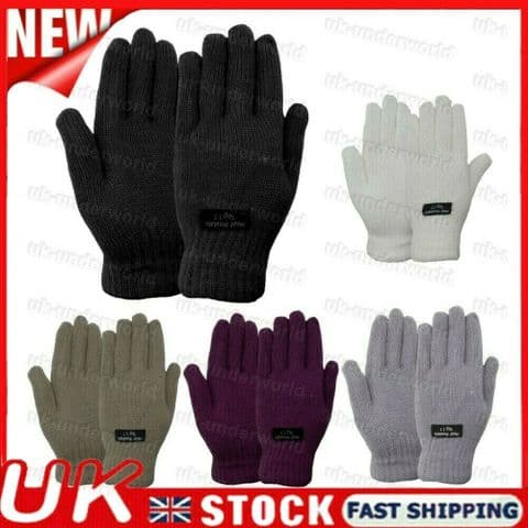 Ladies Womens Knitted Winter Warm Thermal Thinsulate 1.7 Tog Lined Gloves