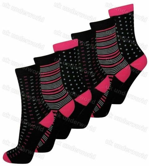 Ladies Womens Socks 3 Pairs Funky Coloured Design Designer Adults 4-6.5 - 175129190559