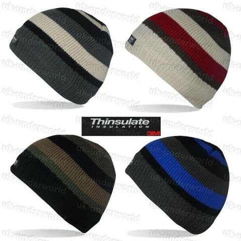 Mens Beanie Hat Thinsulate Insulation 3M Lined Knitted Winter Warm Adults Cap